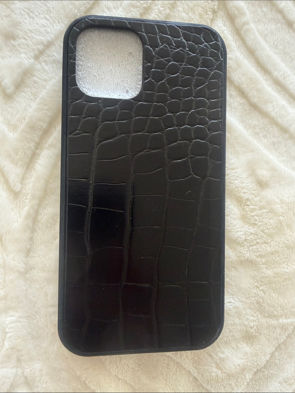 Black Crocodile-Texture I Phone 12 Case for iPhone - Sleek Protective Cover